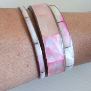 3 Mother of Pearl bangles